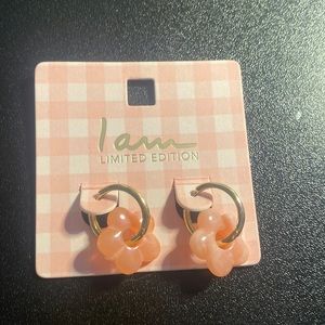 resin flower hoop earrings